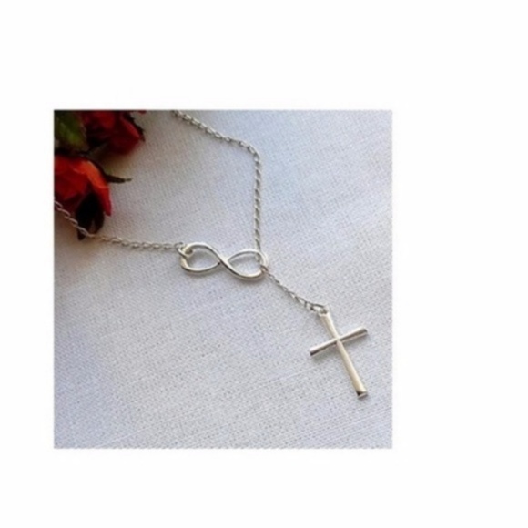 Beautiful Silver Infinity Cross Necklace - Picture 2 of 5